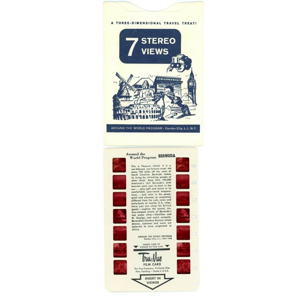 Vintage‎ Tru Vue Tru-Vue Film Card Bermuda British Atlantic Around The World 3-D